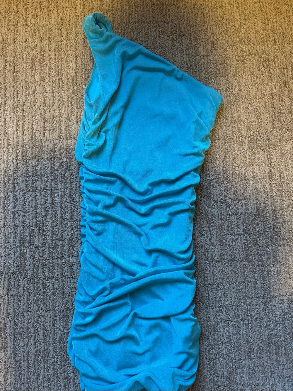 Forever 21 Teal One-Shoulder Ruched Mini Skirt